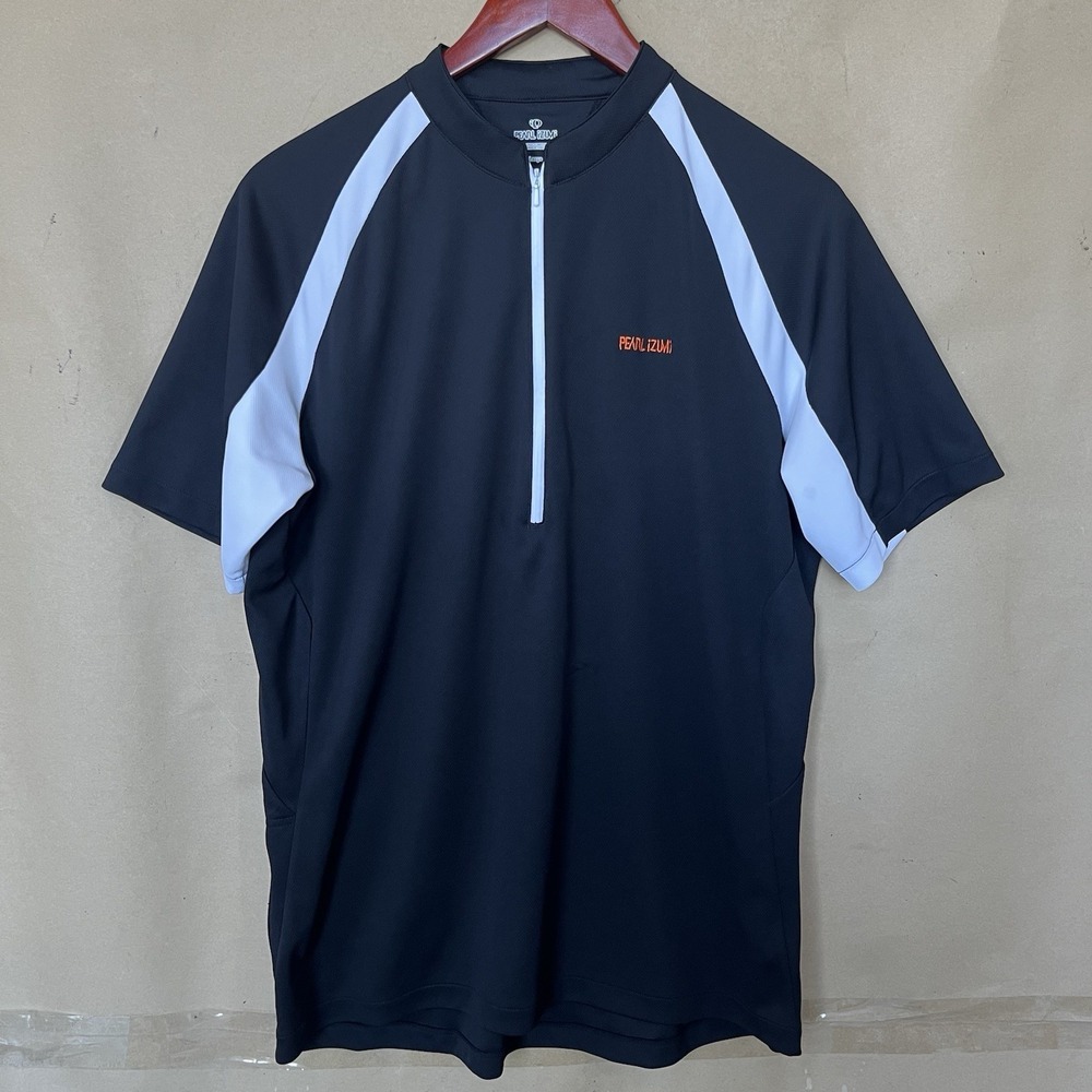 Pearl Izumi 1/4 Zip Cycling Jersey Adult Large Black Short Sleeve Bicycle Casual